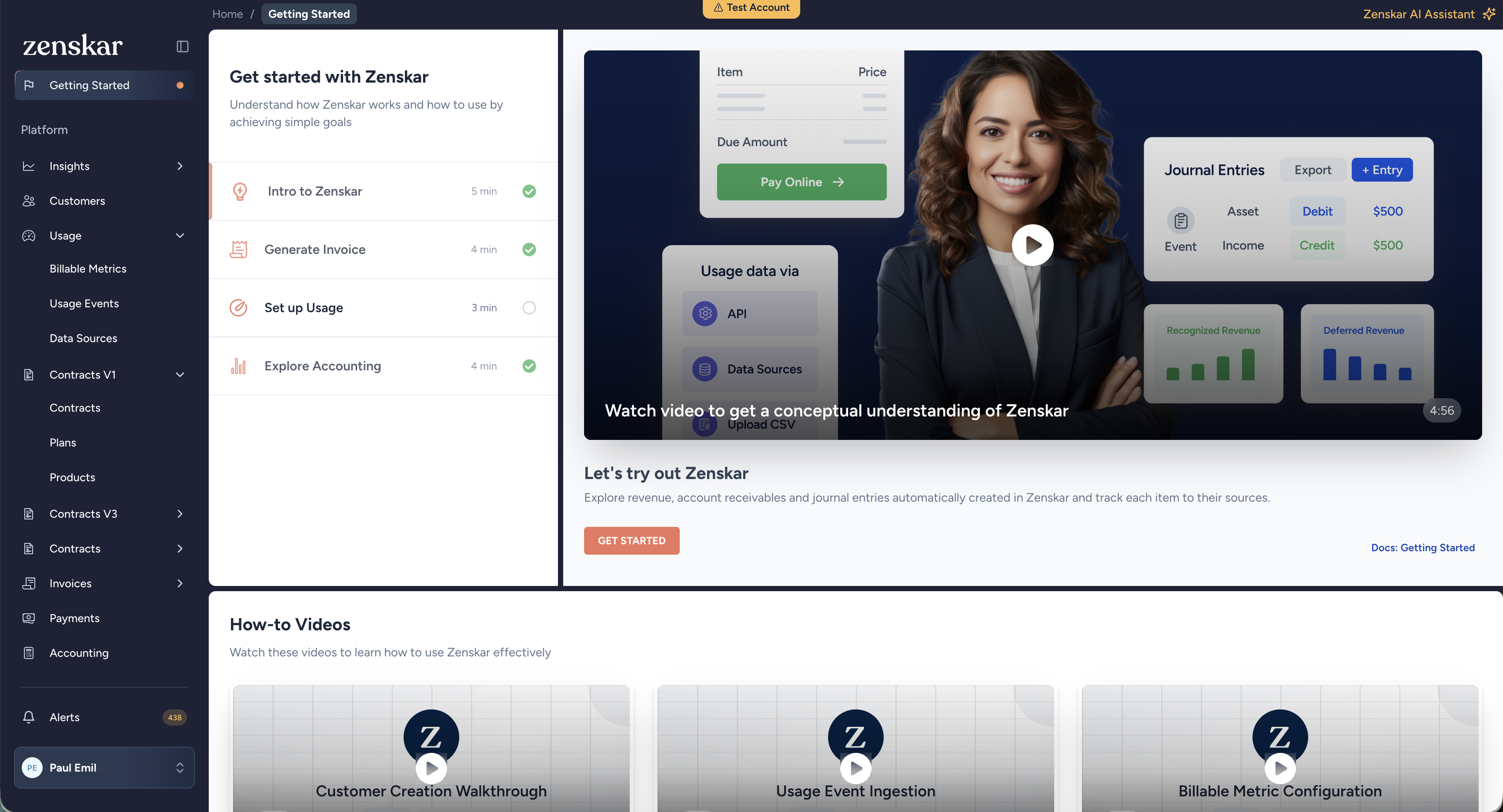 Zenskar Getting Started, Intro to Zenskar with embedded explainer video